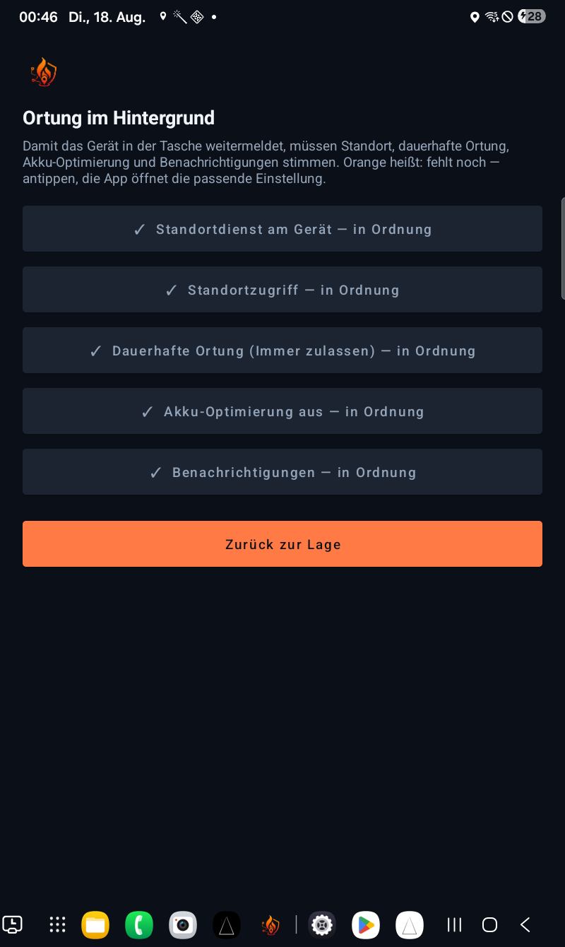 Die fünf Freigaben, alle mit Haken in Ordnung